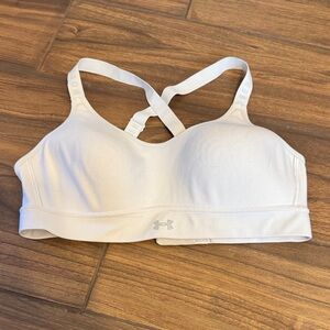 Under Armour White Padded Crossback Sports Bra